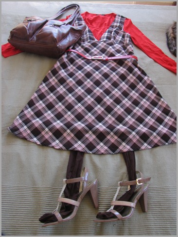 Plaid And Denim Jumper Set main image 0
